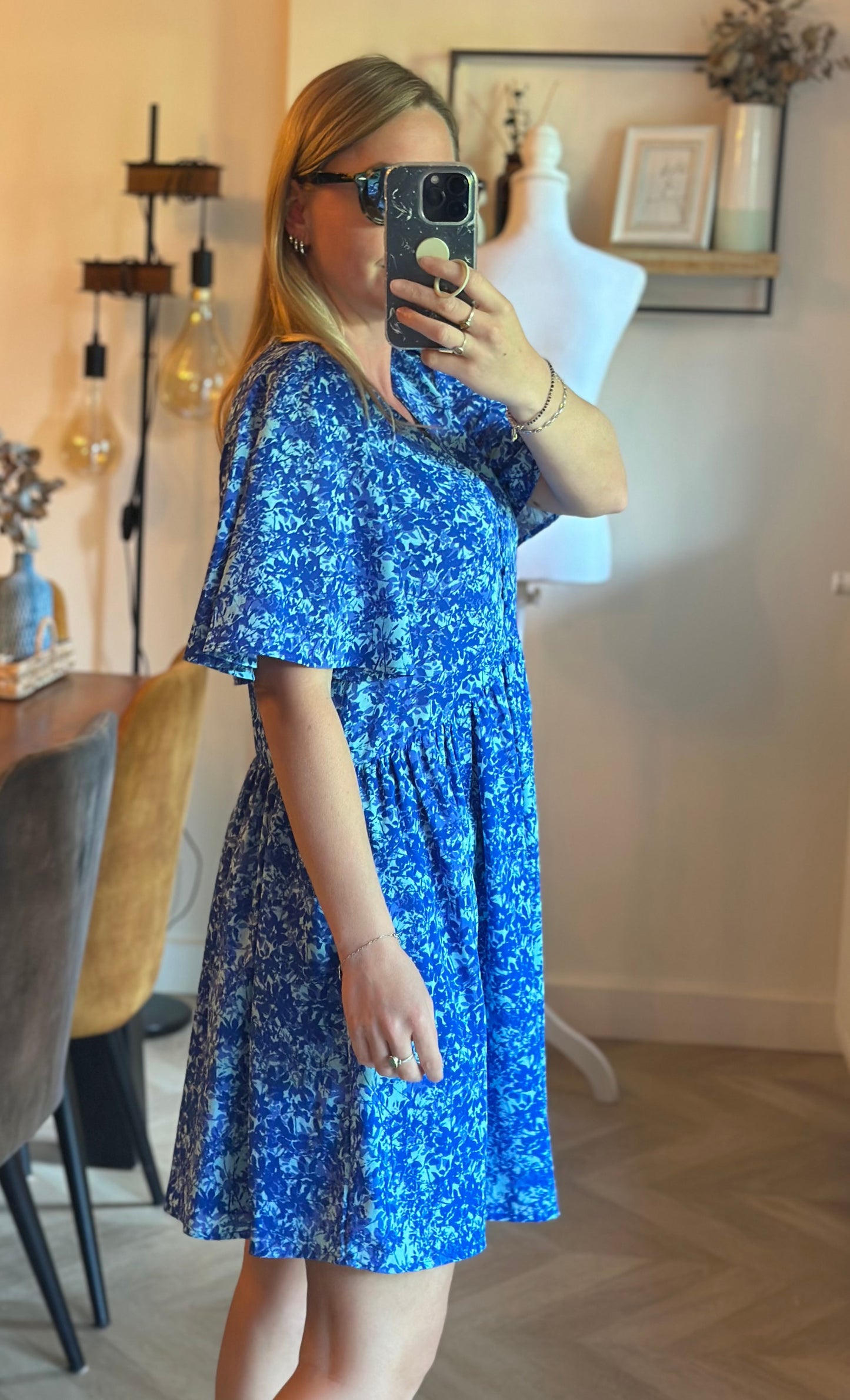 Robe fluide imprimé bleu T.36/38