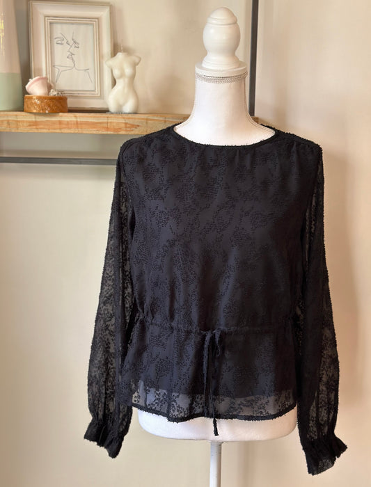 Blouse noire en popeline, T.34/36