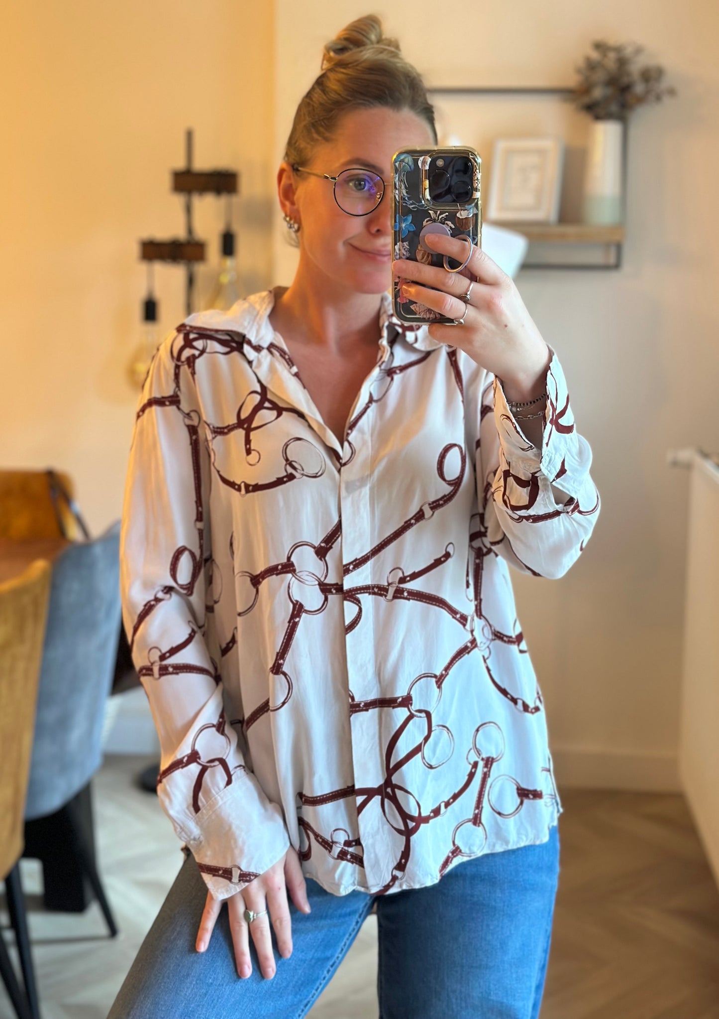 Blouse imprimé mors cheval en viscose T.40