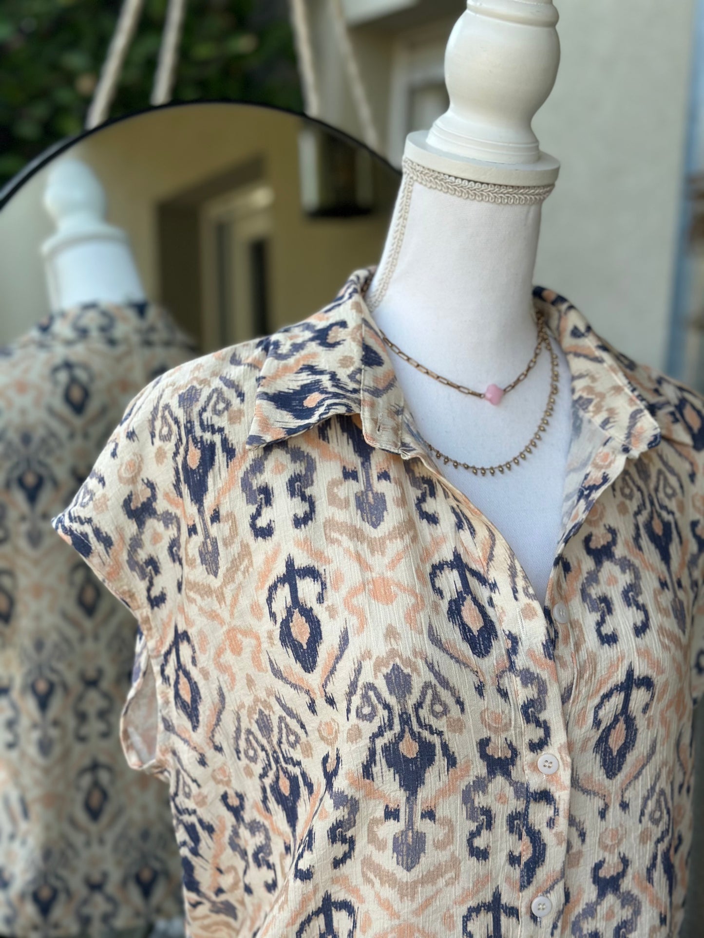 Chemise imprimé bohème oversize - Neuve avec étiquette T.36/38