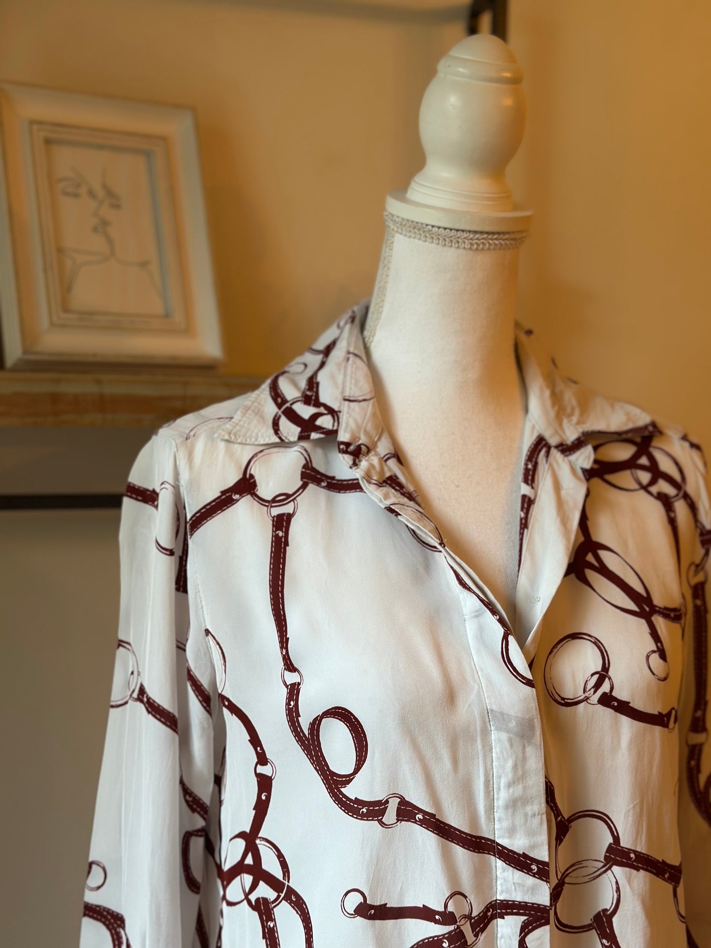 Blouse imprimé mors cheval en viscose T.40