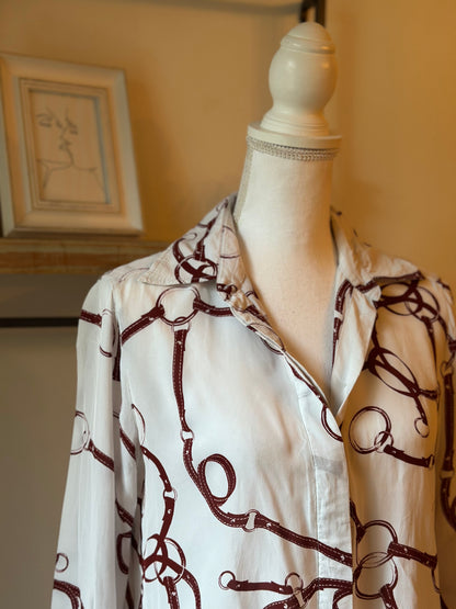 Blouse imprimé mors cheval en viscose T.40