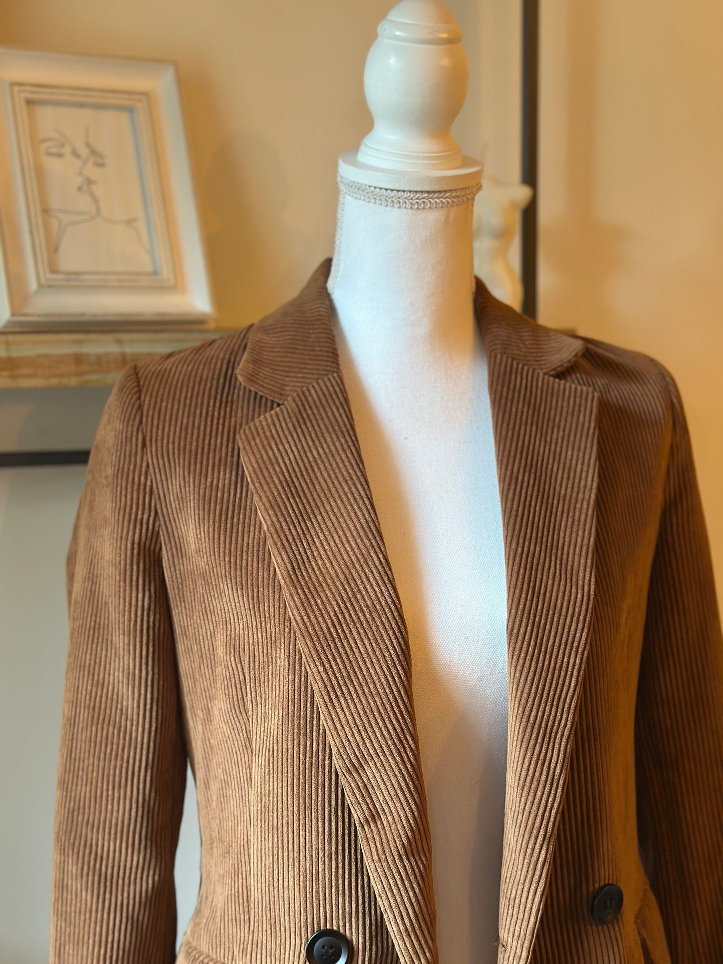 Blazer en velours côtelé camel T.34