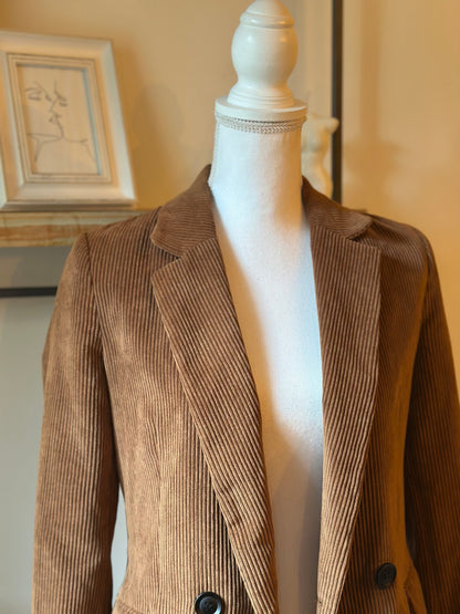 Blazer en velours côtelé camel T.34