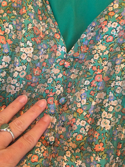 Robe longue à fleurs lurex T.36/38