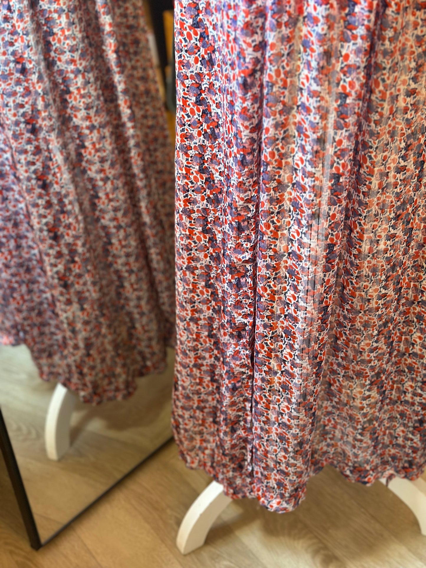 Robe longue fleurie multicolore T.36