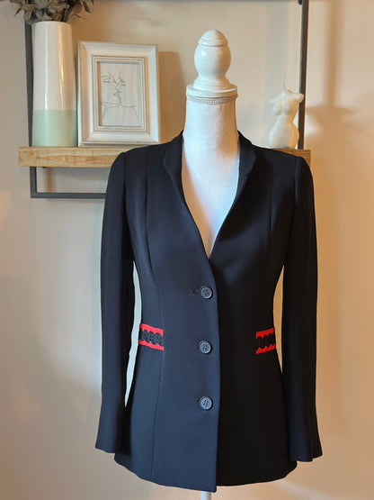 Blazer noir détails rouges fabriqué en France T.34