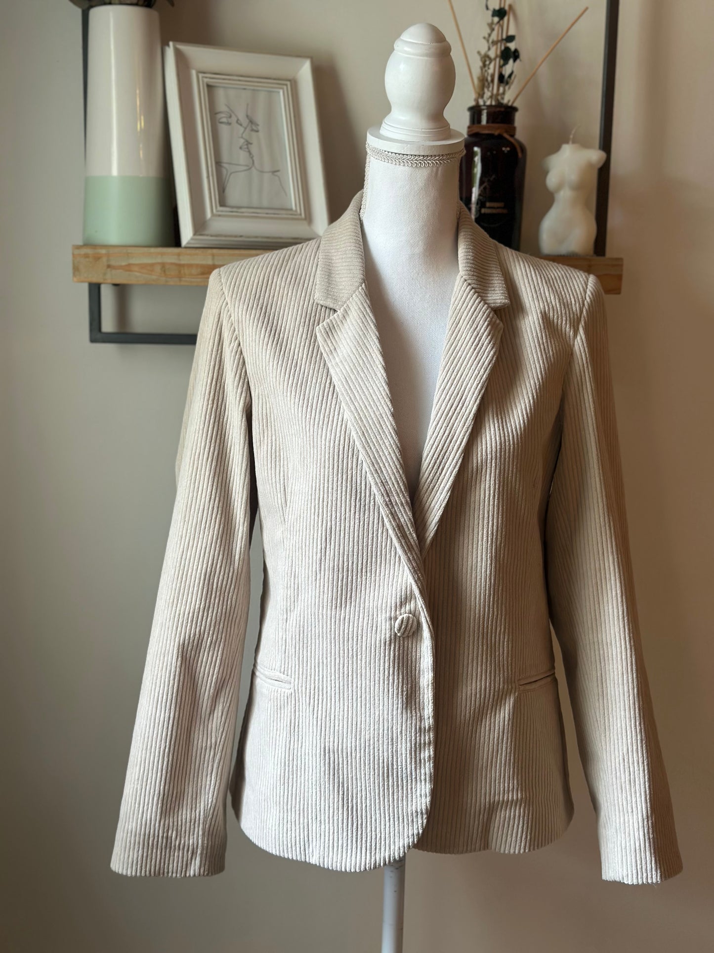 Blazer velours côtelé beige T.38