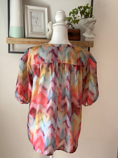 Blouse ample imprimé coloré T.40