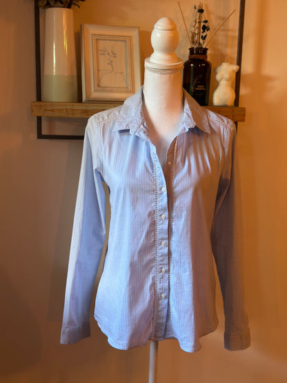 Chemise rayée bleu clair T.40