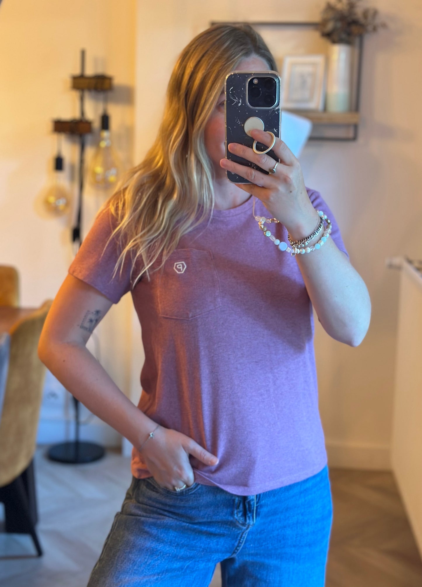 T-shirt imprimé Clean Climb rose chiné T.XS/S