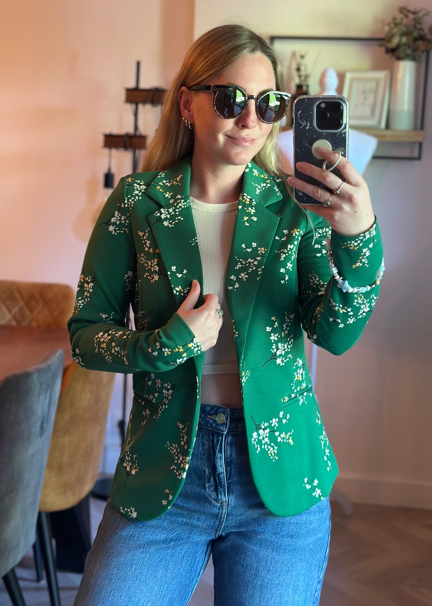 Blazer imprimé fleuri vert T.34 neuf