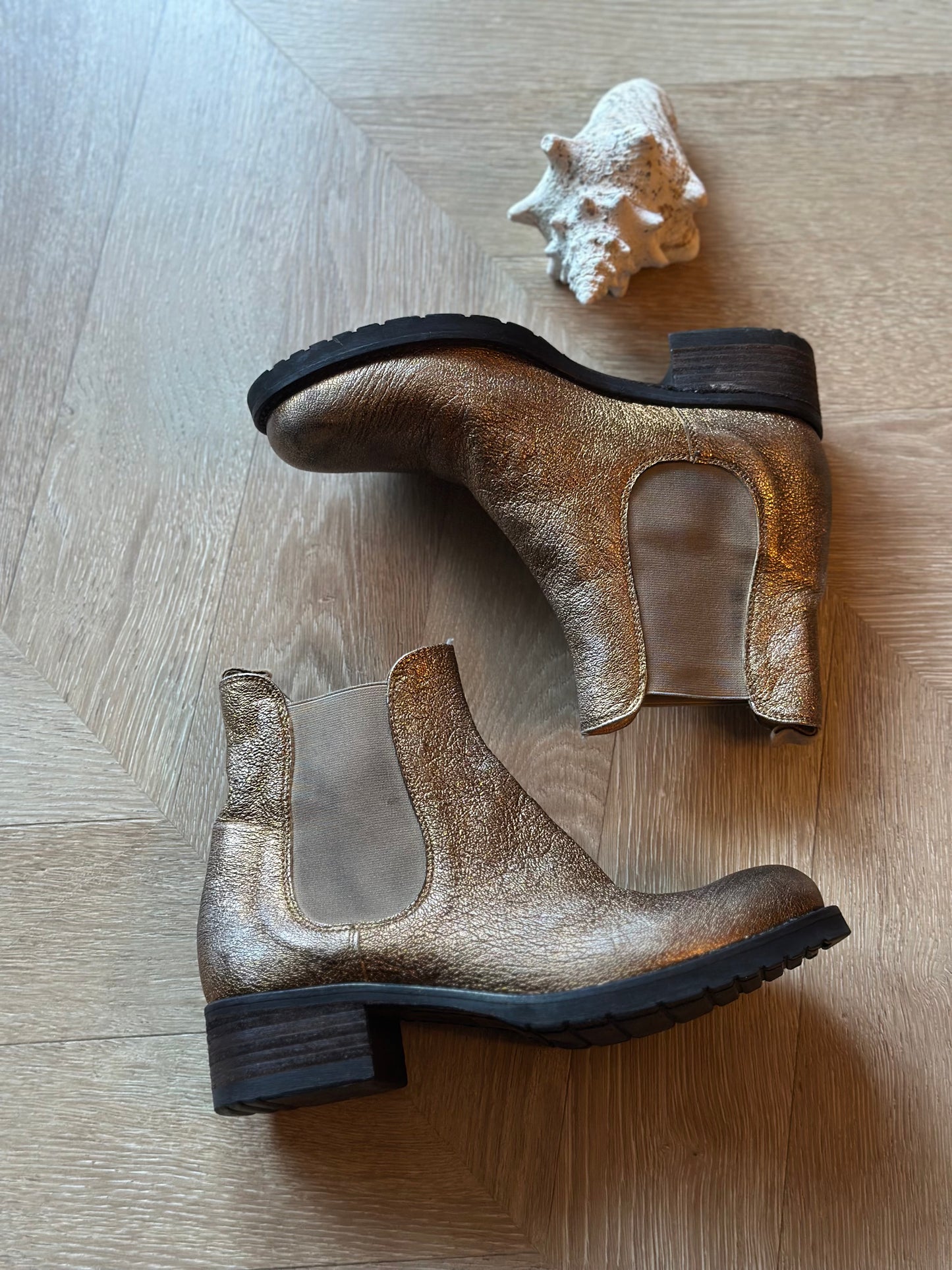 Bottines Chelsea cuir doré Made in Italy T37,5