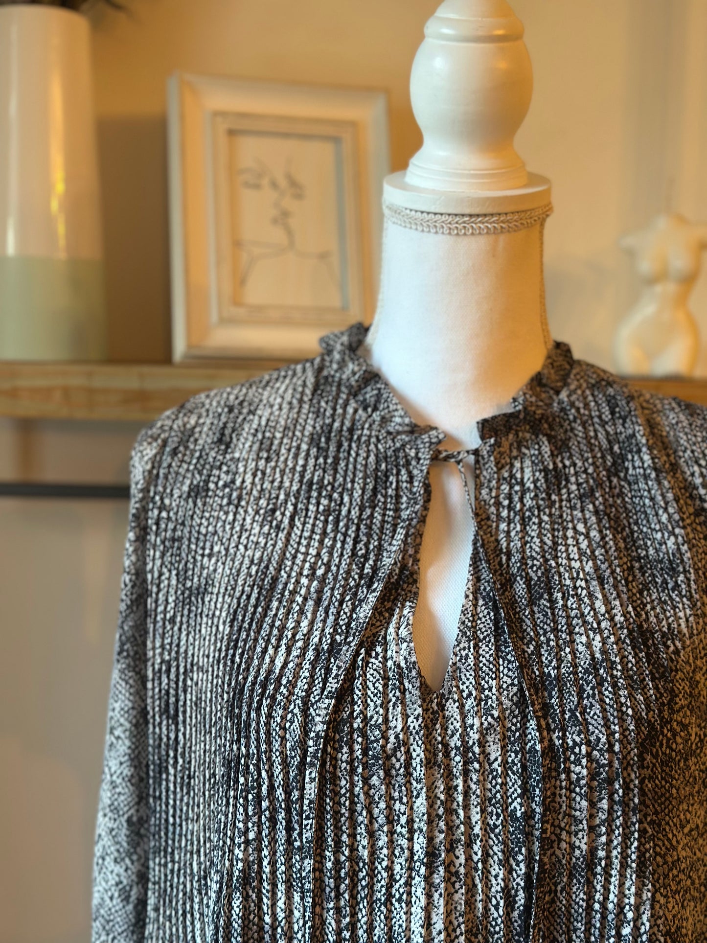 Blouse imprimé python plissée T.40