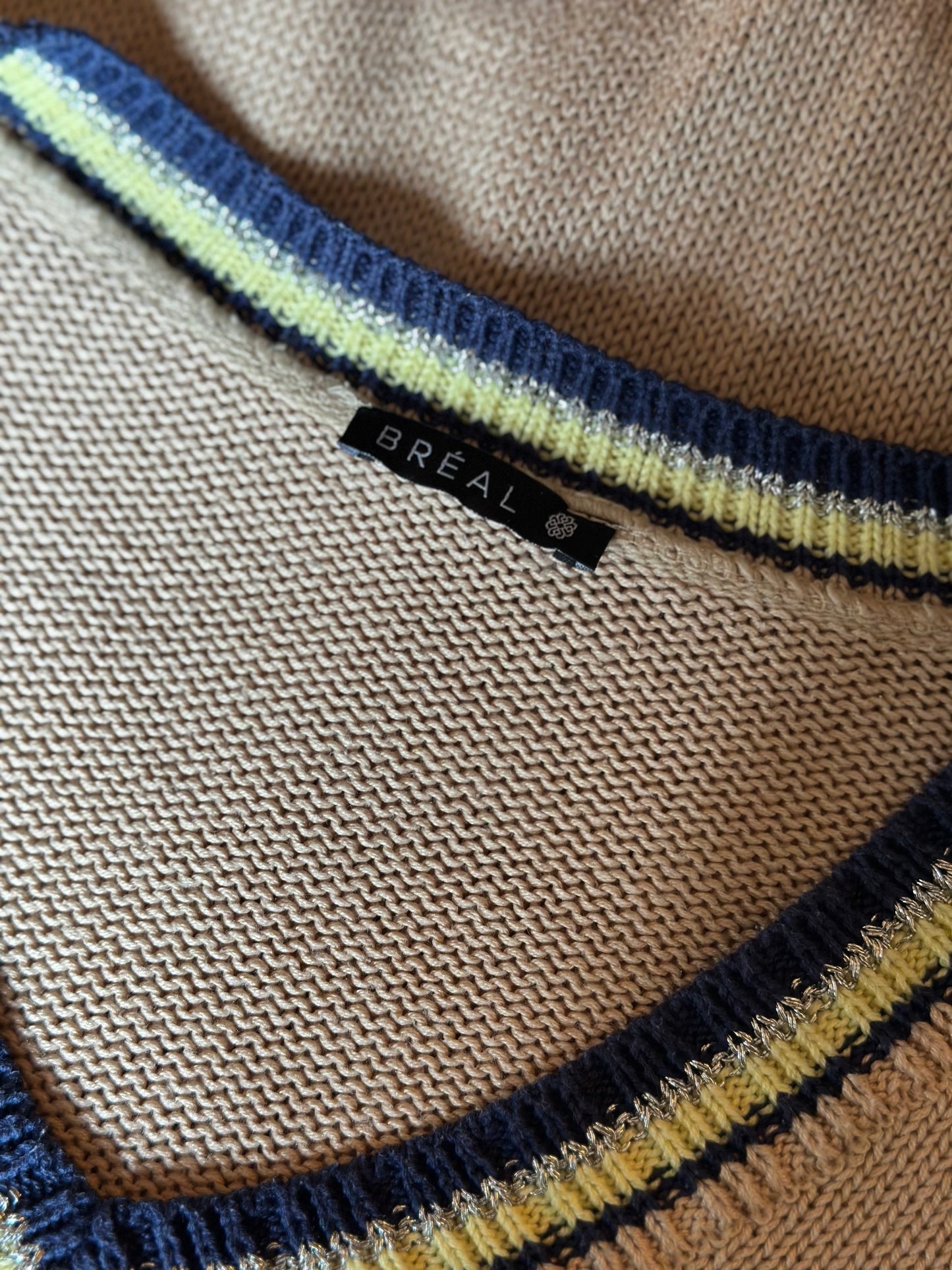 Pull maille torsadée beige T.40