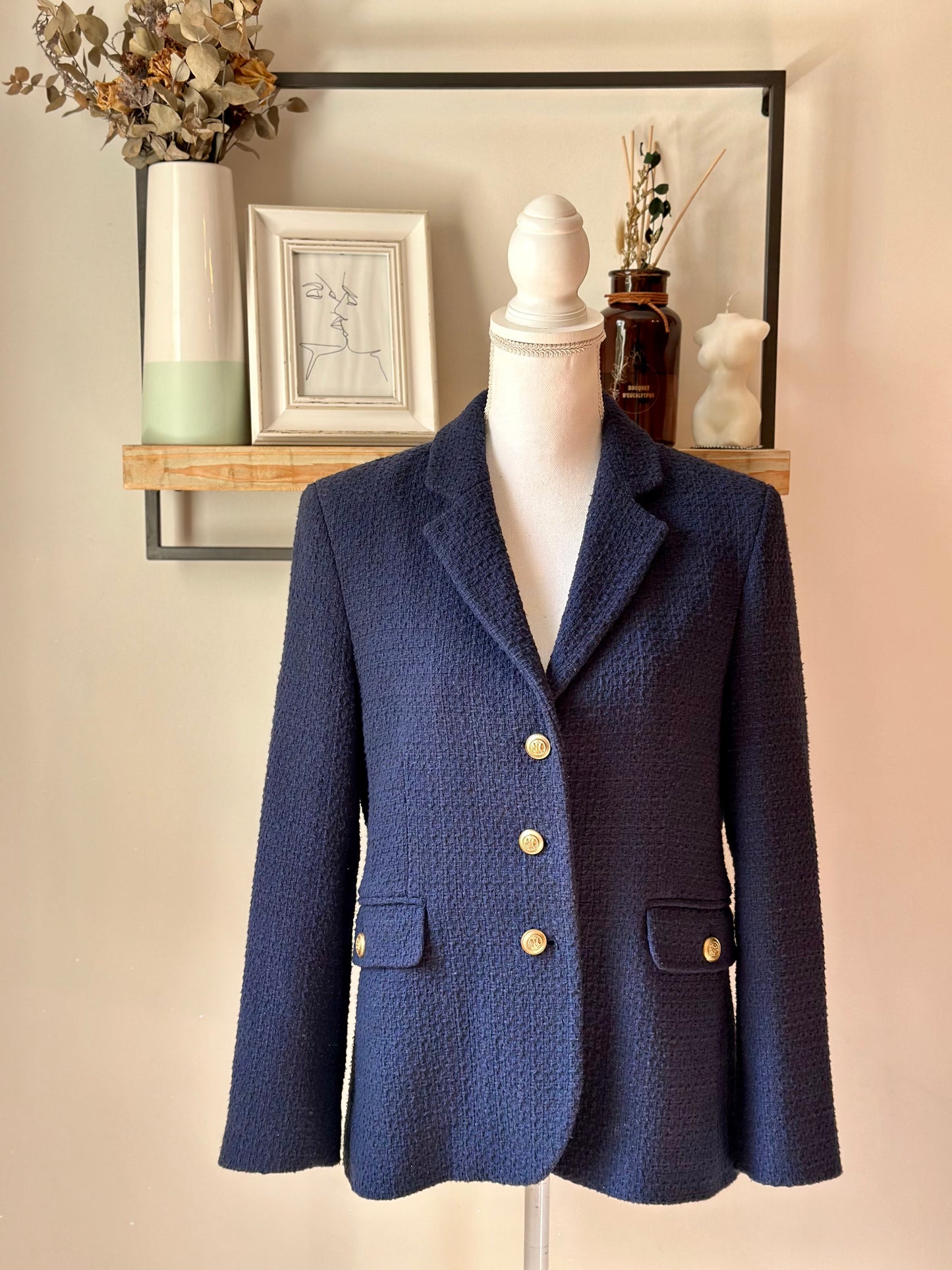 Blazer texturé marine Gérard Darel coton T.38