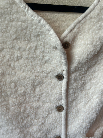 Gilet sans manches crème effet mouton neuf T.36