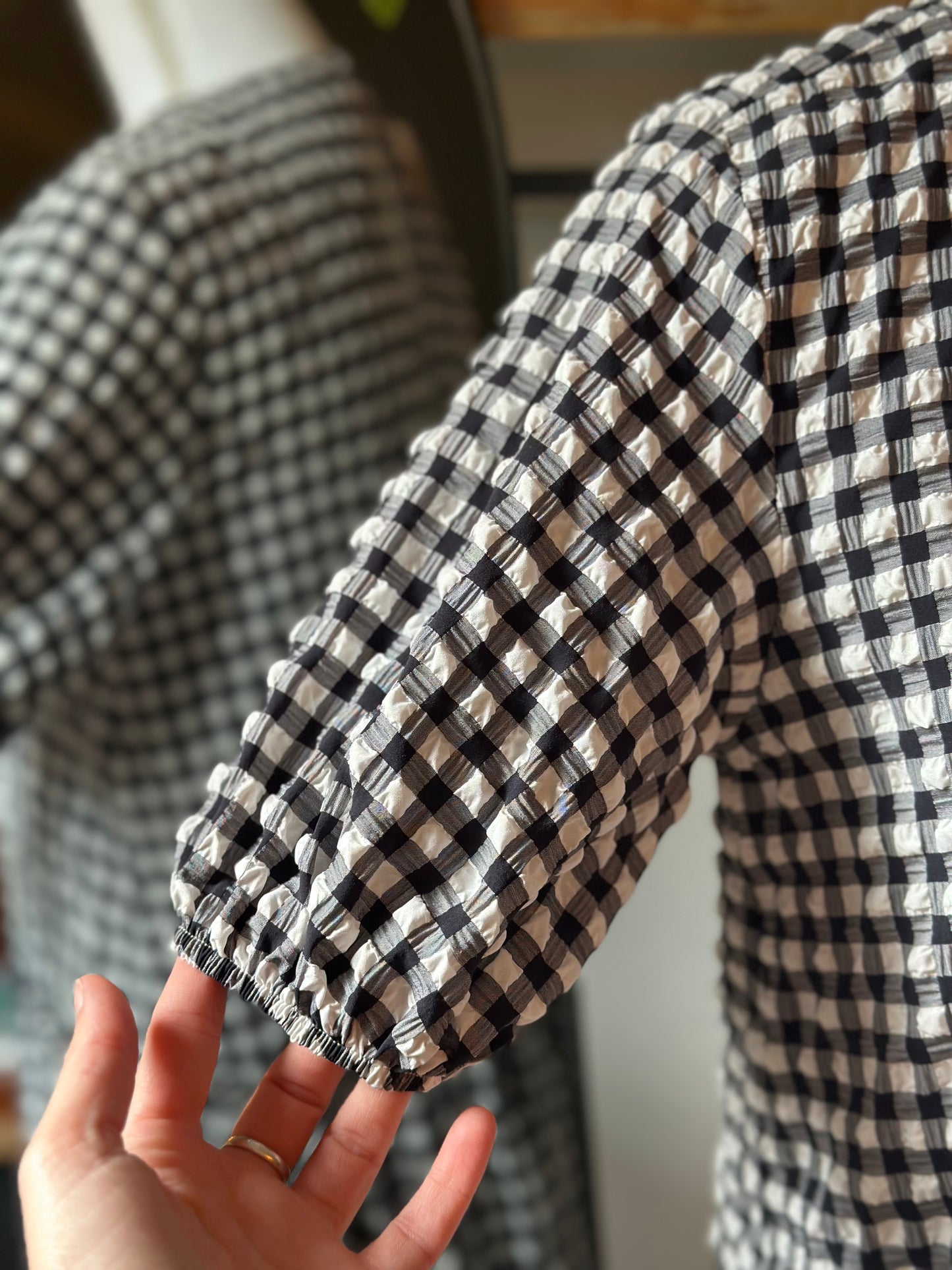 Robe à carreaux noire et blanche T.34/36 oversize