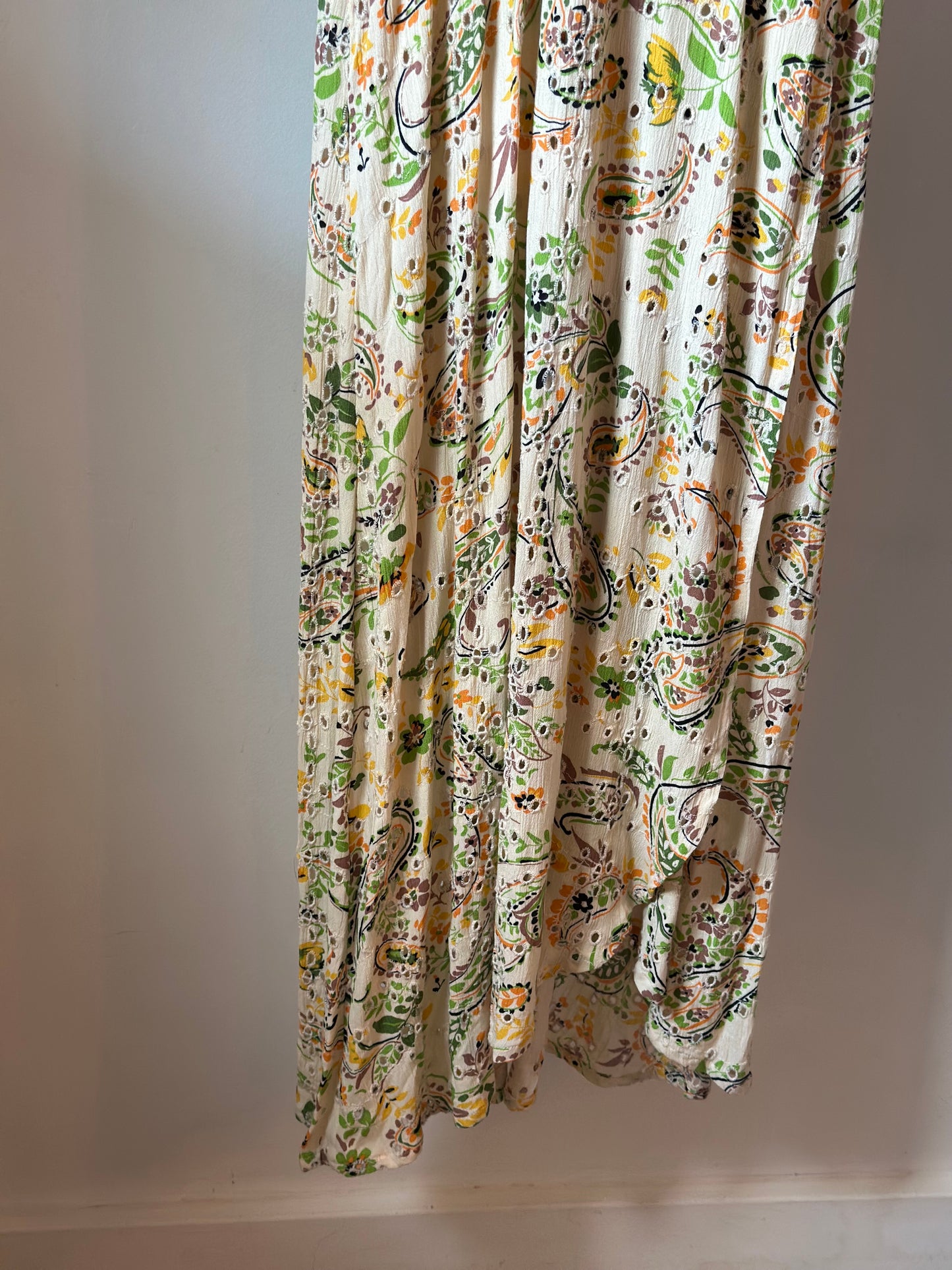 Robe longue imprimé fleuri et cachemire T.34
