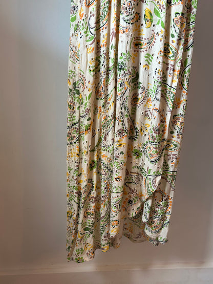 Robe longue imprimé fleuri et cachemire T.34