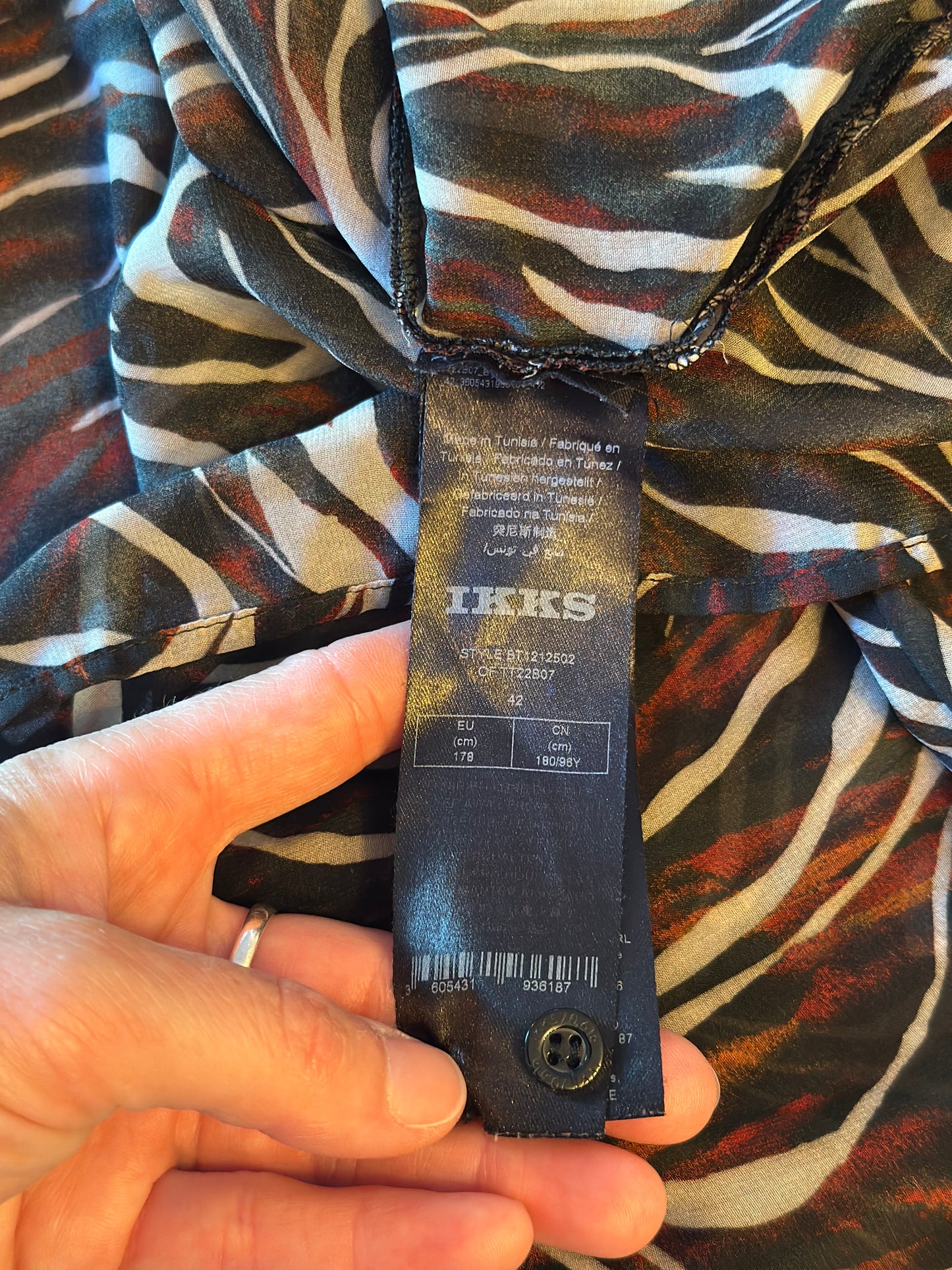 Chemise fluide imprimé zébré IKKS taille 42 comme neuve