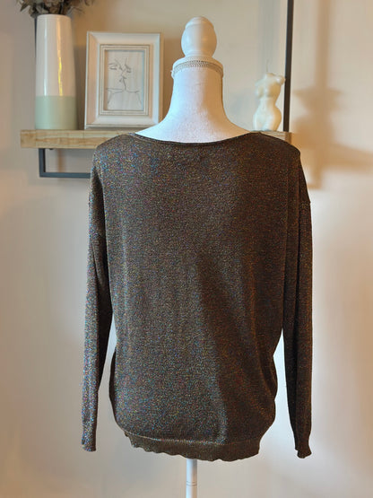 Pull fin maille lurex multicolore laine & tencel T.34/36