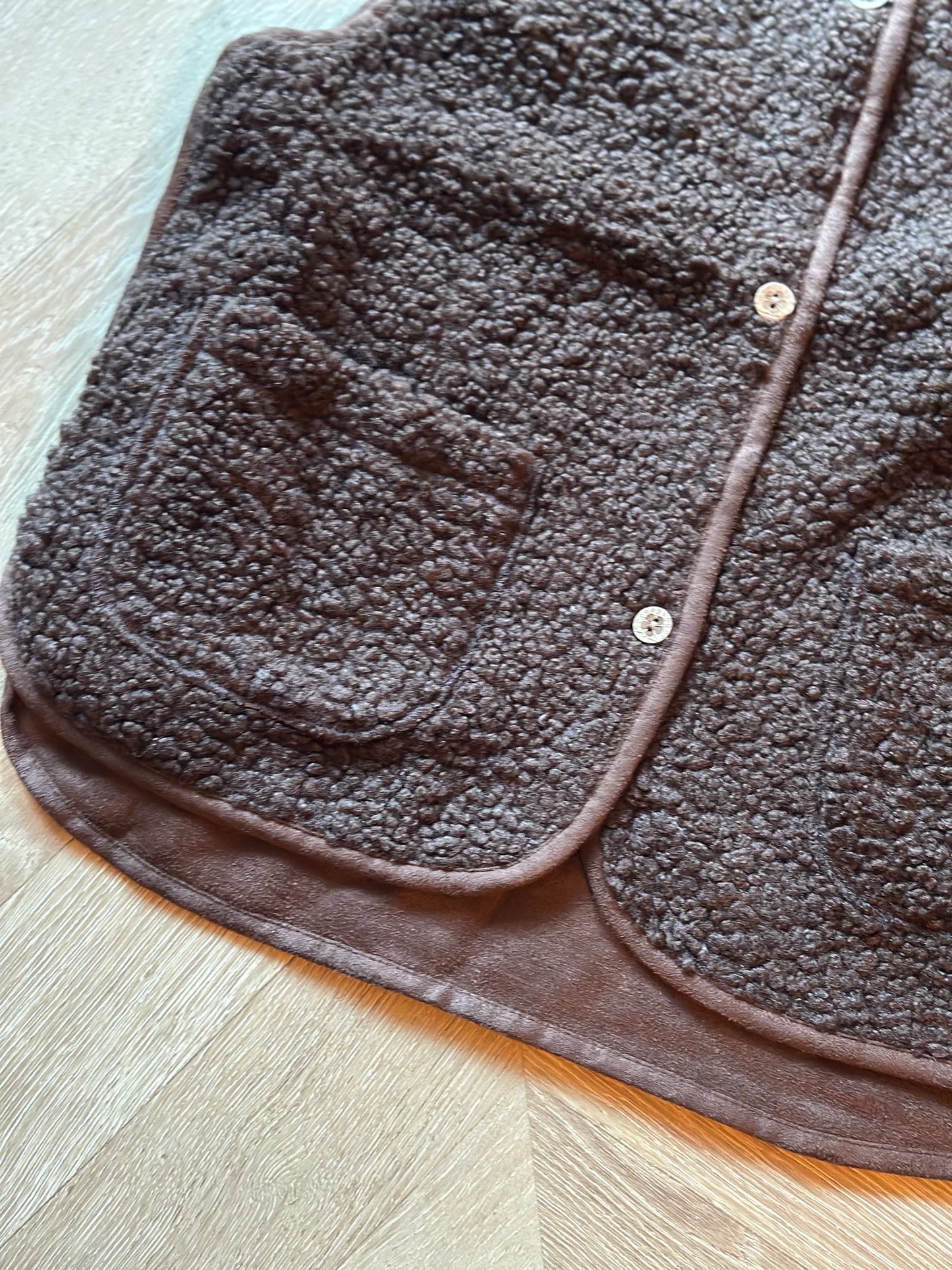 Gilet sans manches marron effet mouton neuf T.36