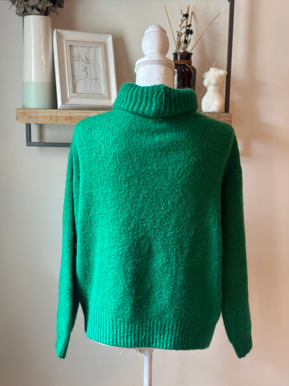 Pull col roulé maille ajourée mohair T.U