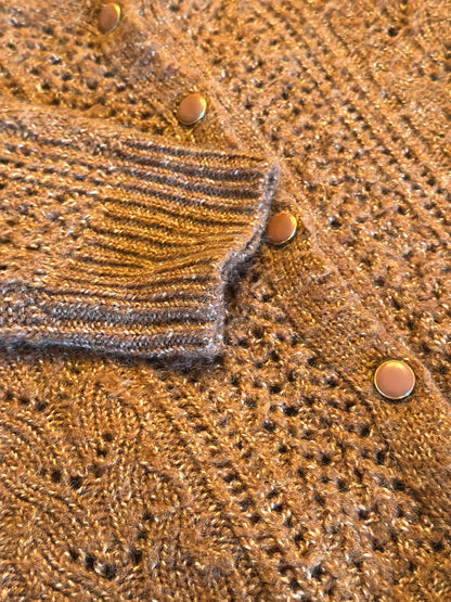 Gilet maille ajourée uni T.42