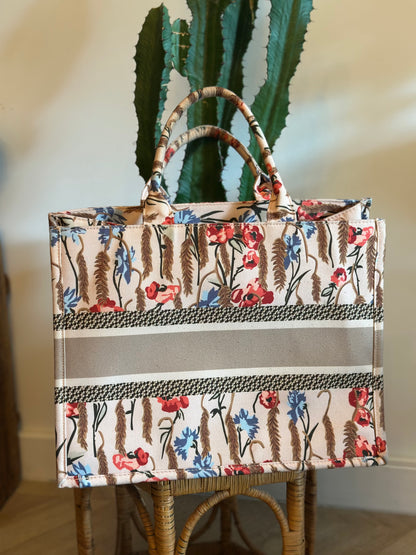 Grand sac cabas à fleurs