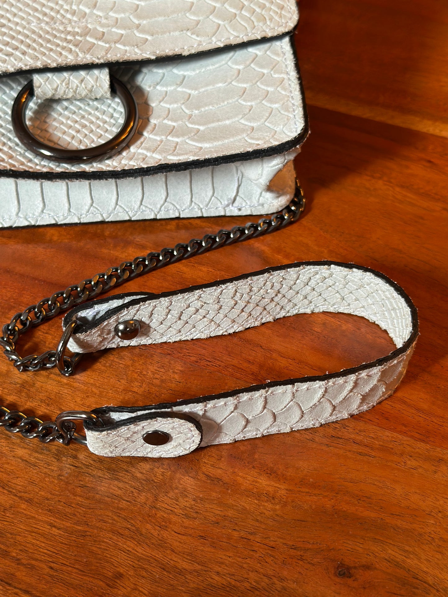 Sac à bandoulière en cuir blanc en cuir fabriqué en Italie