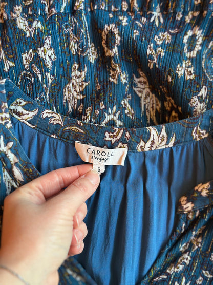 Robe plissée imprimé cachemire lurex T.36