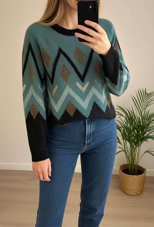 Pull à motifs géométriques T.34