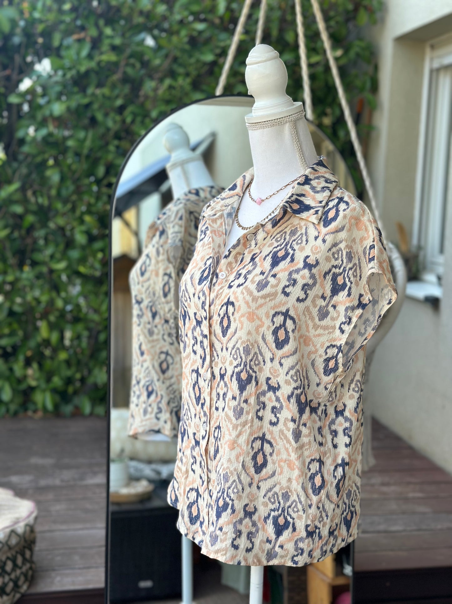 Chemise imprimé bohème oversize - Neuve avec étiquette T.36/38