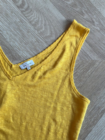 Top jaune soleil Cyrillus – 100 % lin T.42