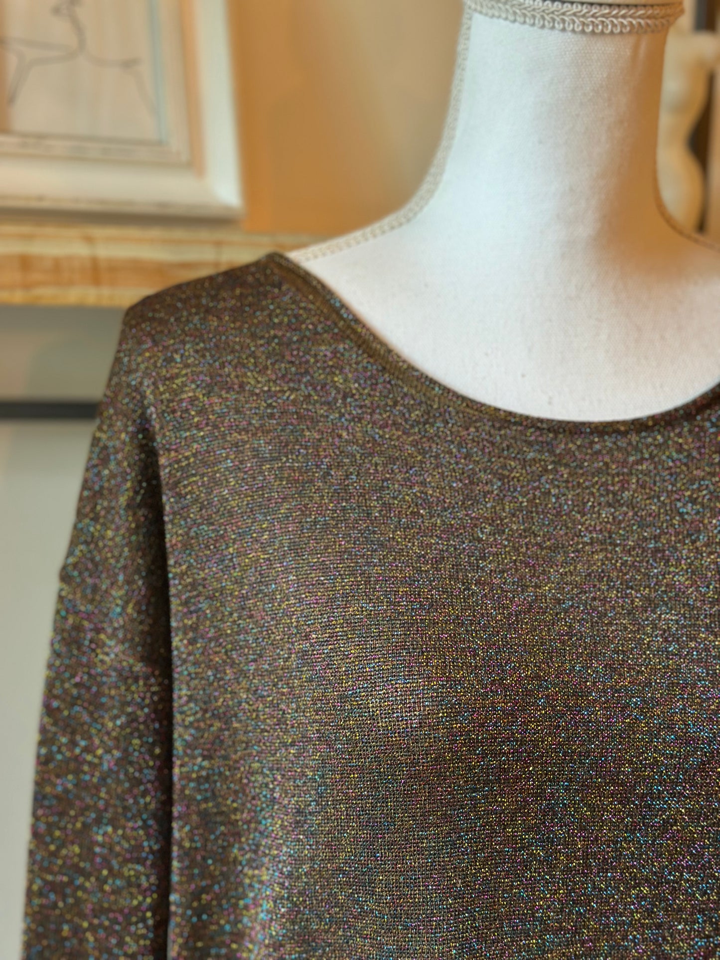 Pull fin maille lurex multicolore laine & tencel T.34/36