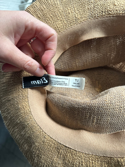 Chapeau de paille avec bande tissée rose T.U