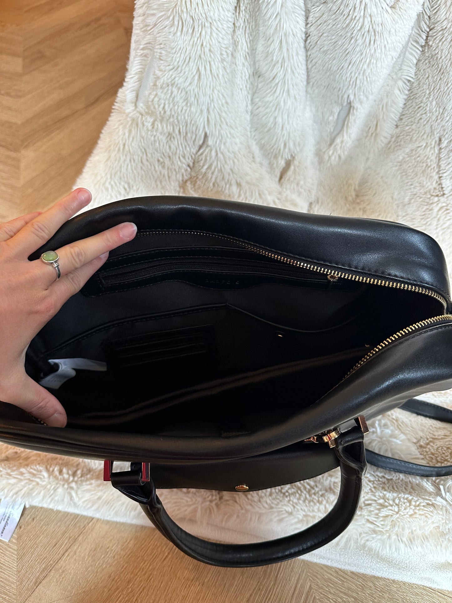 Sac pochette porte documents / ordinateur noir avec bandoulière