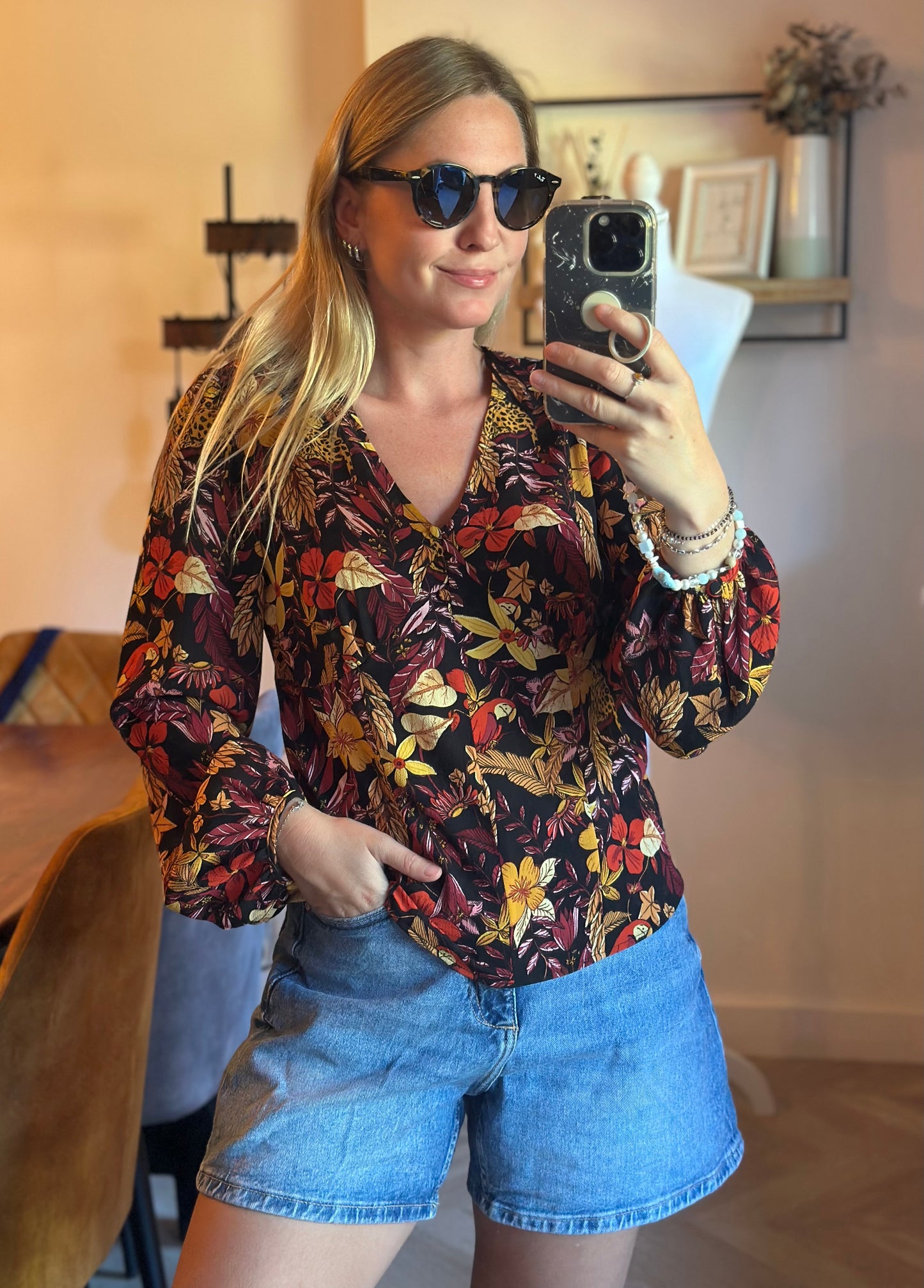 Blouse imprimé tropical T.36