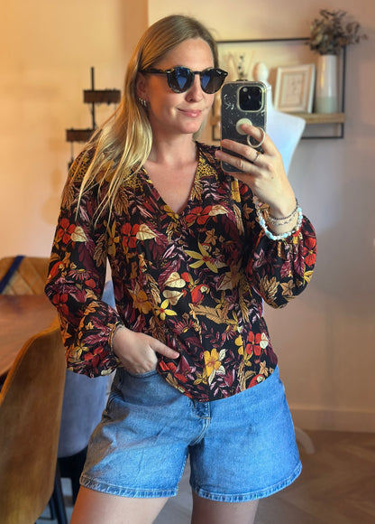 Blouse imprimé tropical T.36