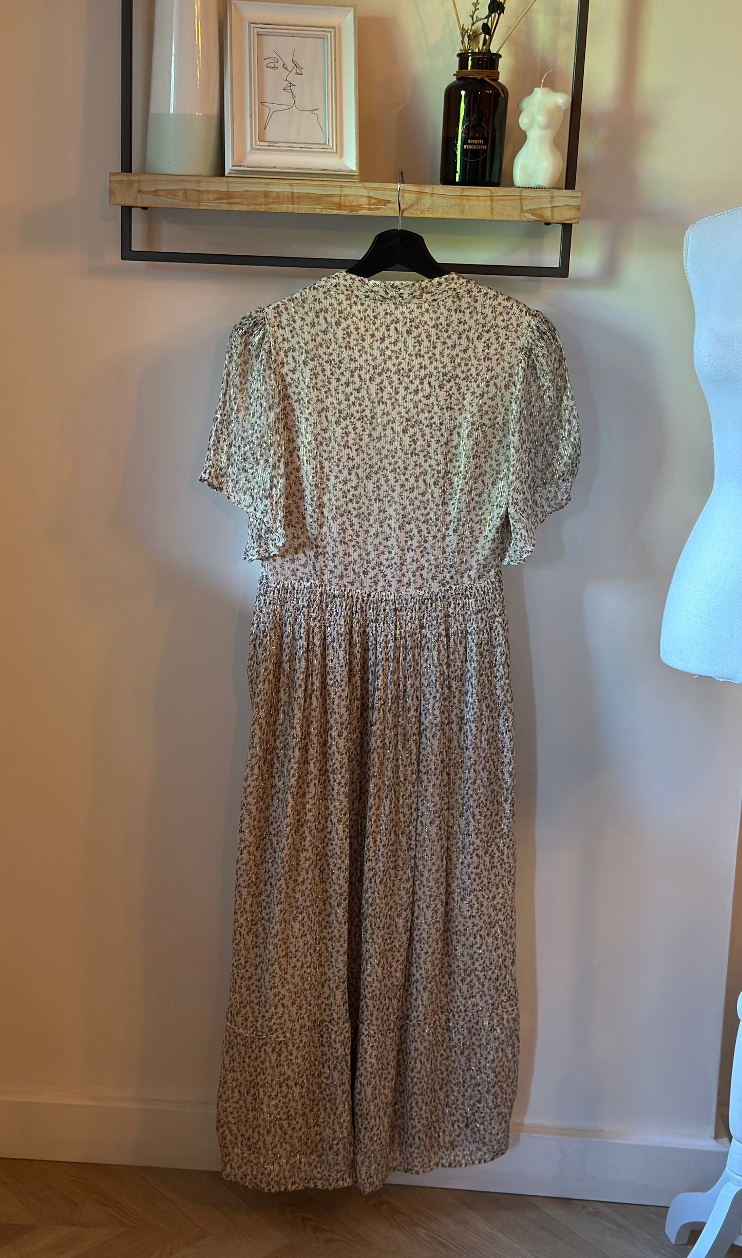Robe longue plissée fleurie lurex Vanessa Bruno - taille 34