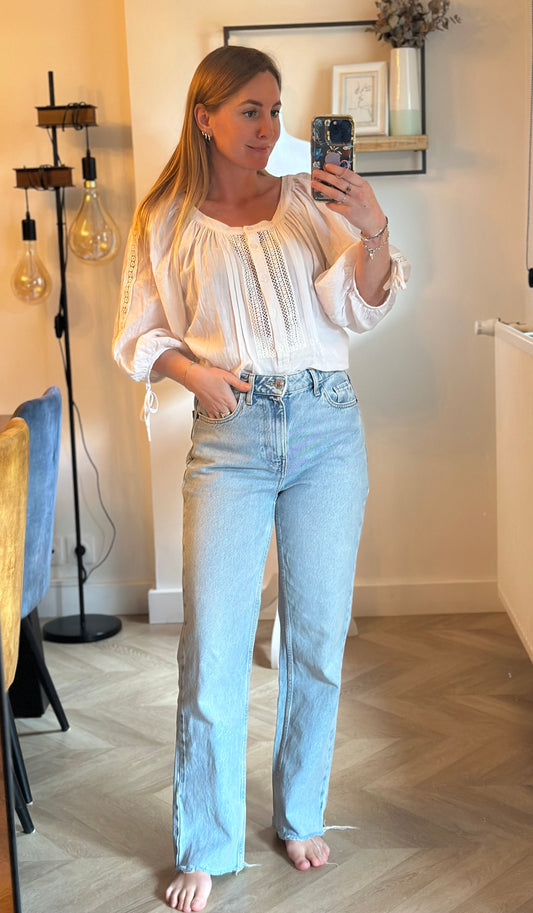 Jean bleu clair coupe mom T.36