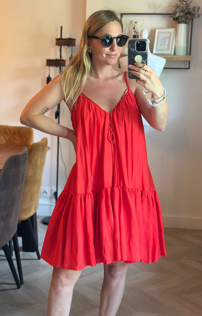 Robe trapèze rouge T.34 oversize