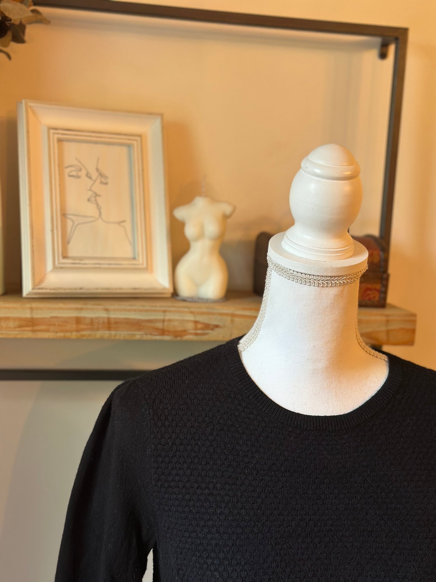 Pull noir texturé T.36