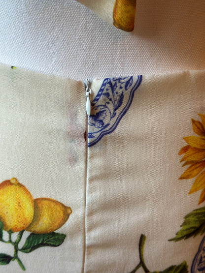 Robe d’été courte à imprimé agrumes – Dos ouvert T.34