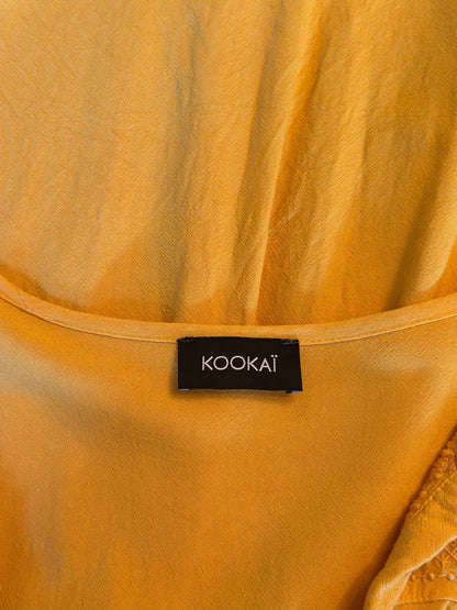 Blouse jaune moutarde T38 en viscose et lin