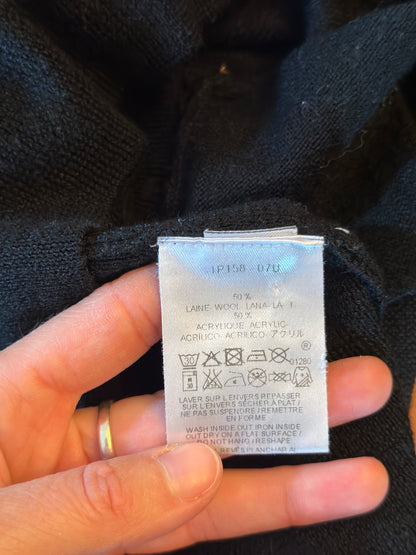 Cardigan noir boutons métal laine T.36