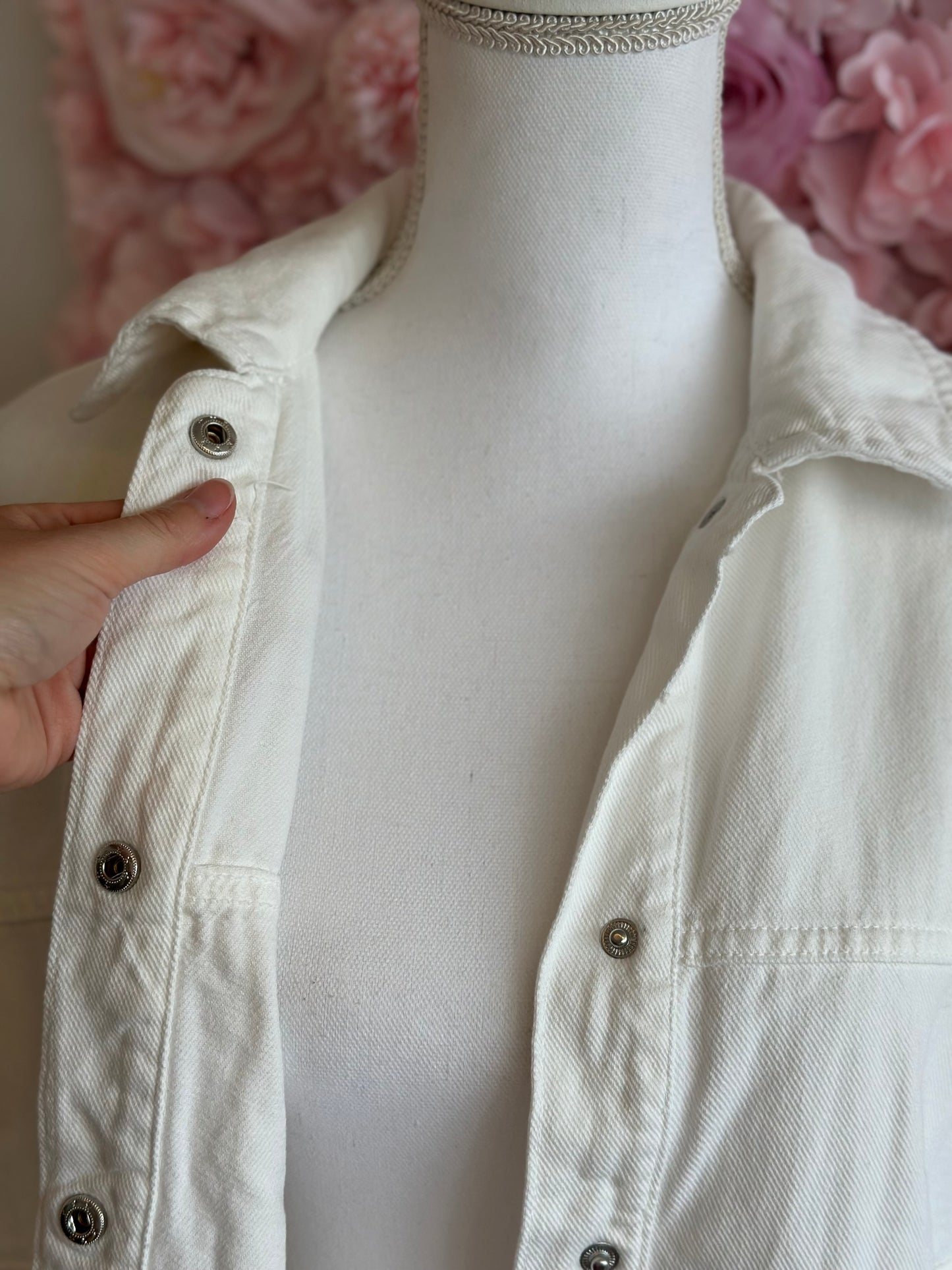 Veste en jean surchemise blanche T.38 oversize