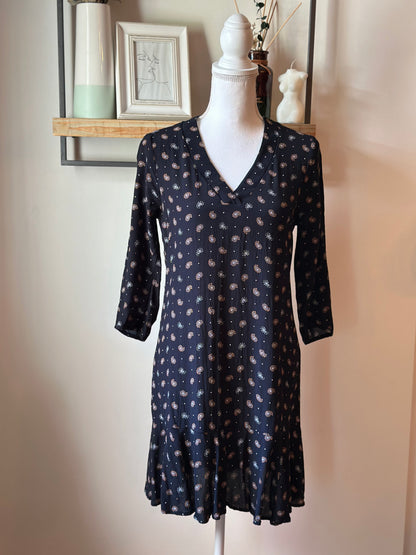 Robe noire imprimé cachemire T.36