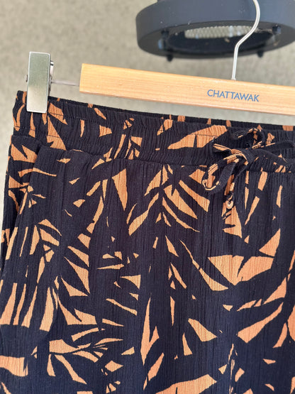 Jupe fluide en viscose marron et noire T.38